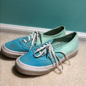Blue and Green Ombré Vans! Perfect for the summer!
